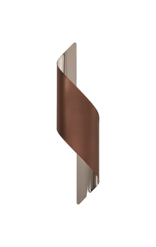 Large Wall Lamp 8W LED Satin Brown/Polished Chrome/Frosted